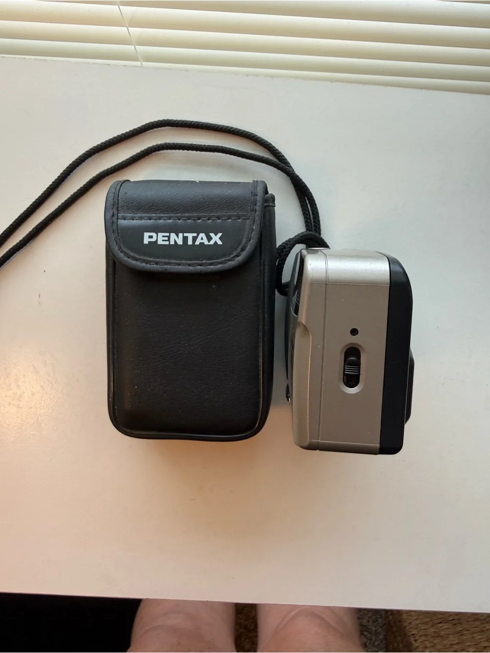 Pentax PC-550 Compact 35mm Film Camera - Black/Silver-Untested